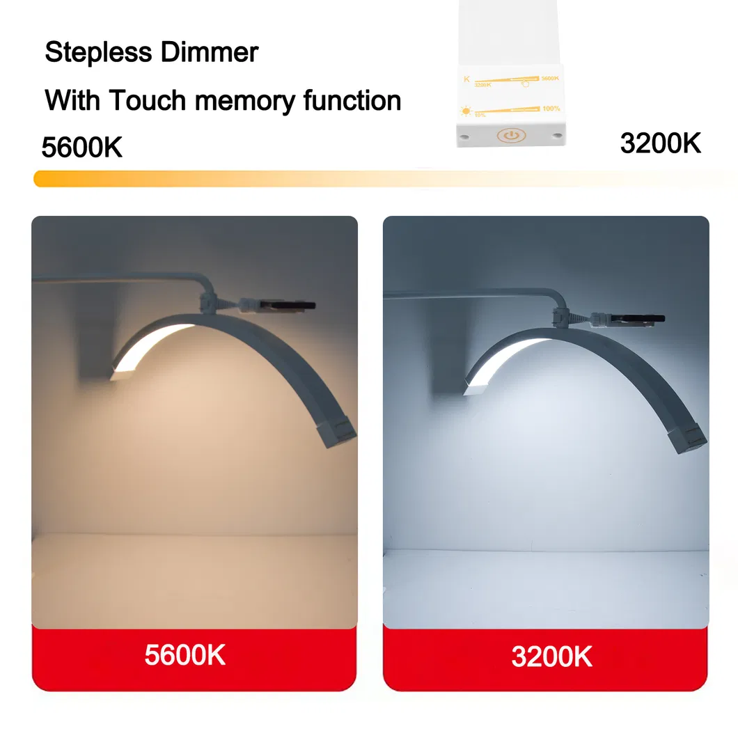 مصباح مكتب للأظافر LED على شكل نصف قمر لمناكير الأظافر والتاتو