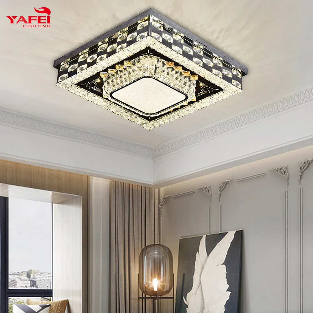 إضاءة زخرفية داخلية حديثة لغرفة المعيشة وغرفة الطعام ضوء سقف كريستالي LED