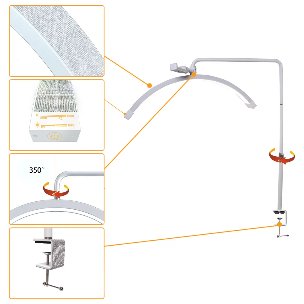مصباح مكتب للأظافر LED على شكل نصف قمر لمناكير الأظافر والتاتو