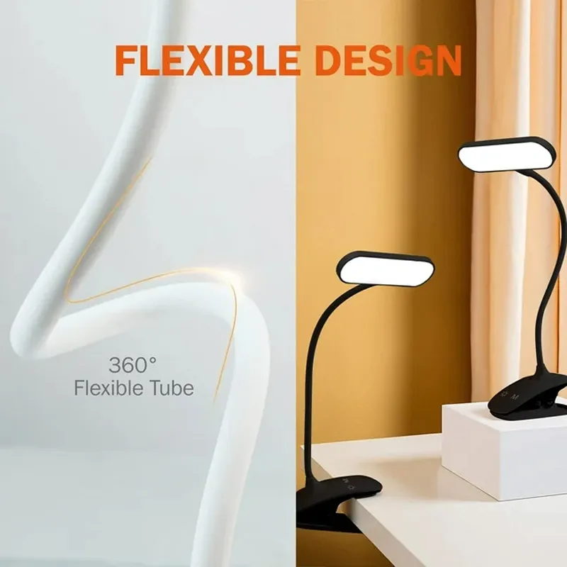 مصباح قراءة كتاب LED قابل للتثبيت مع شحن USB