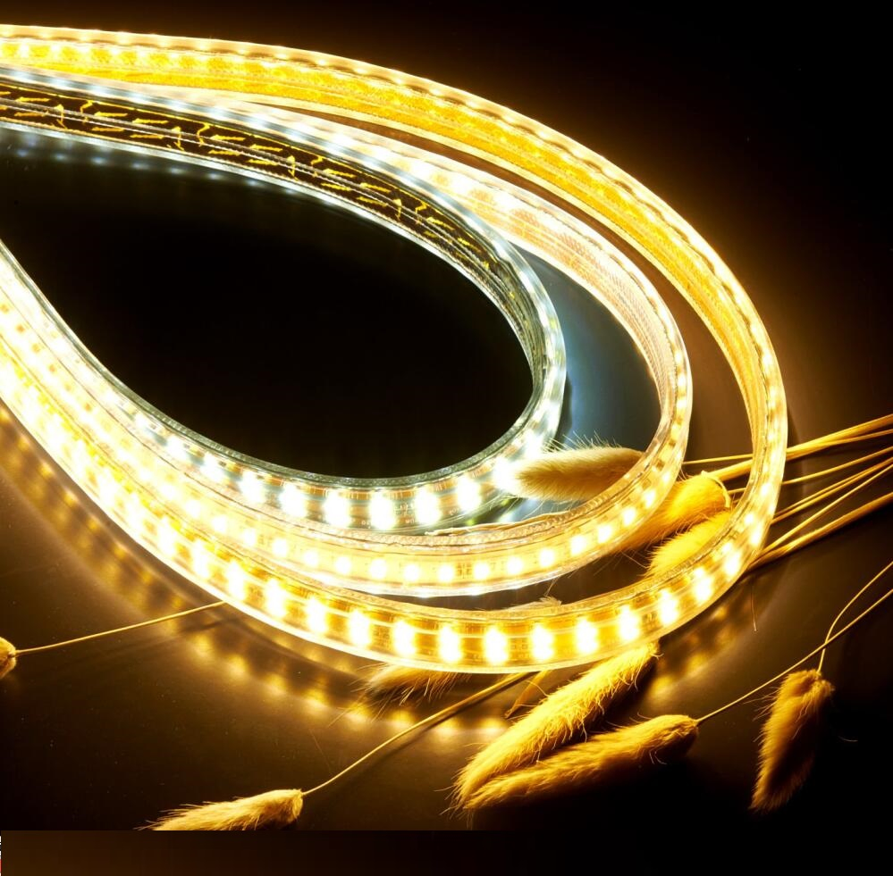 شريط ضوء LED عالي الجودة بجهد عالي، أبيض دافئ، أبيض بارد، RGB، شريط ضوء زخرفي، شريط ضوء LED مقاوم للماء للإضاءة المنزلية والتجارية