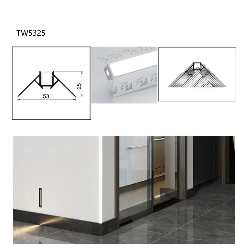 إطار إضاءة LED مخصص من الألمنيوم مع تركيب مخفي لشريط LED للتصميم الداخلي
