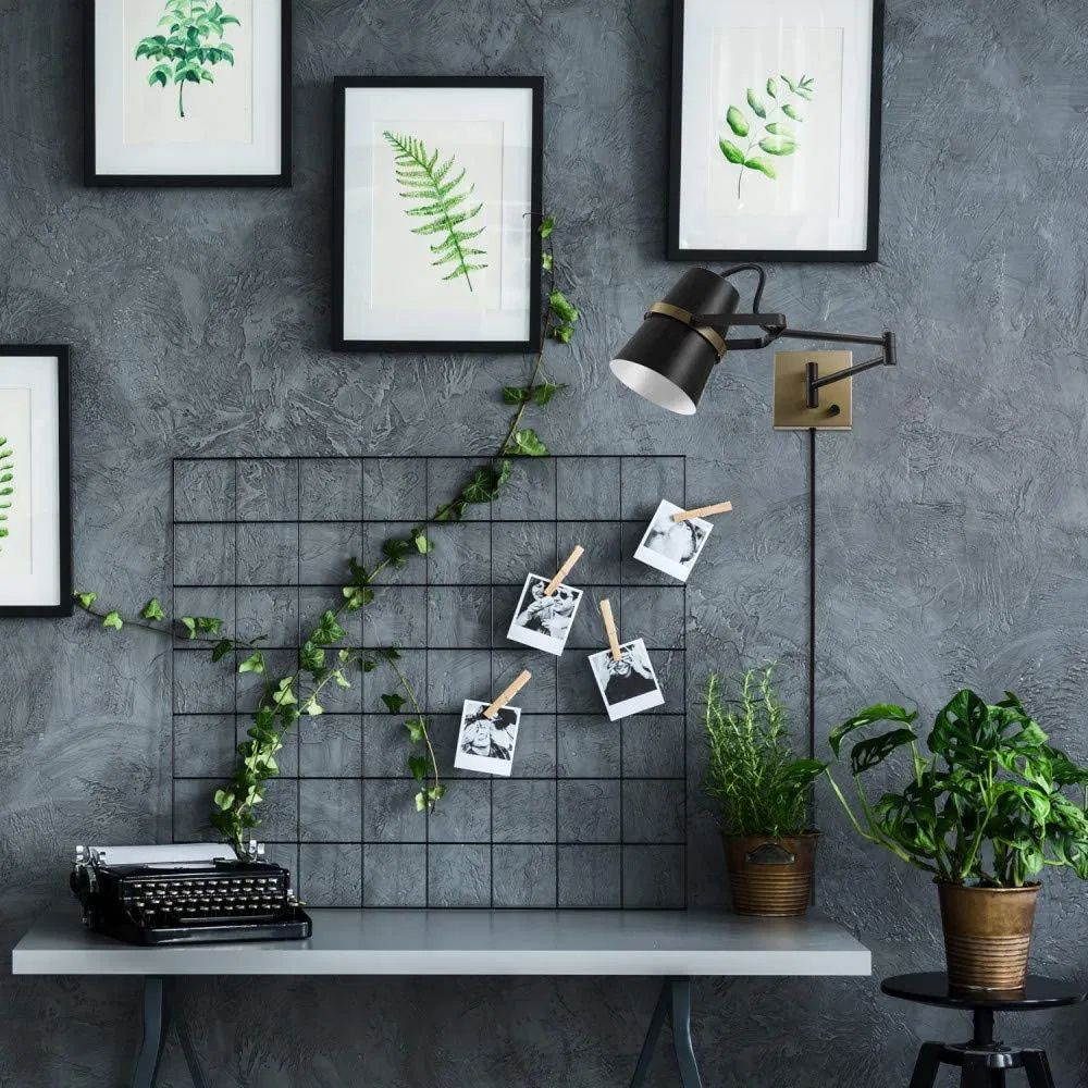 Jlw-G021 صناعي 1-Light مصباح حائط ذراع متأرجح موصول بالتيار بلون أسود غير لامع