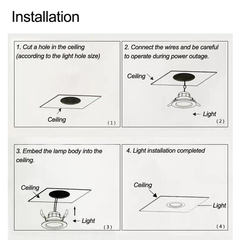 كفاءة إضاءة عالية 7W 12W 18W للاستخدام المنزلي والتجاري 110-240V بدون وميض Ra80 مدمج 110° زاوية شعاع سهلة التركيب إضاءة LED COB