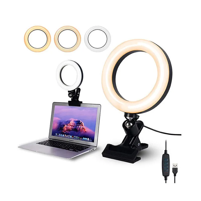 4 ضوء تصوير LED دائرى قابل للتعتيم بحجم إنش واحد لإضاءة استوديو الصور وكاميرا الهاتف