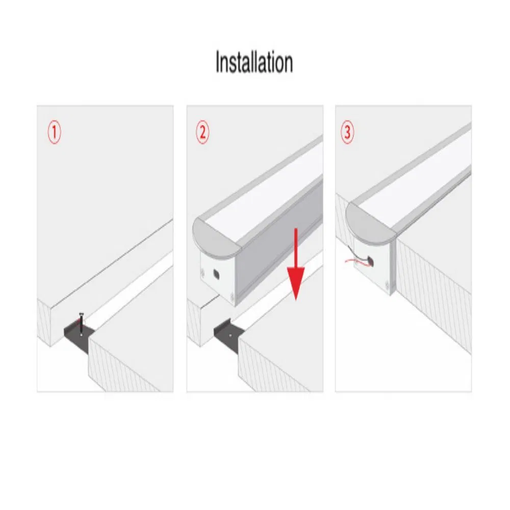 16mm * 12mm ضوء خط LED مدمج في ملف الألمنيوم مجرى على شكل U شريط خطي فتحة بطاقة تركيب ساطع ومظلم