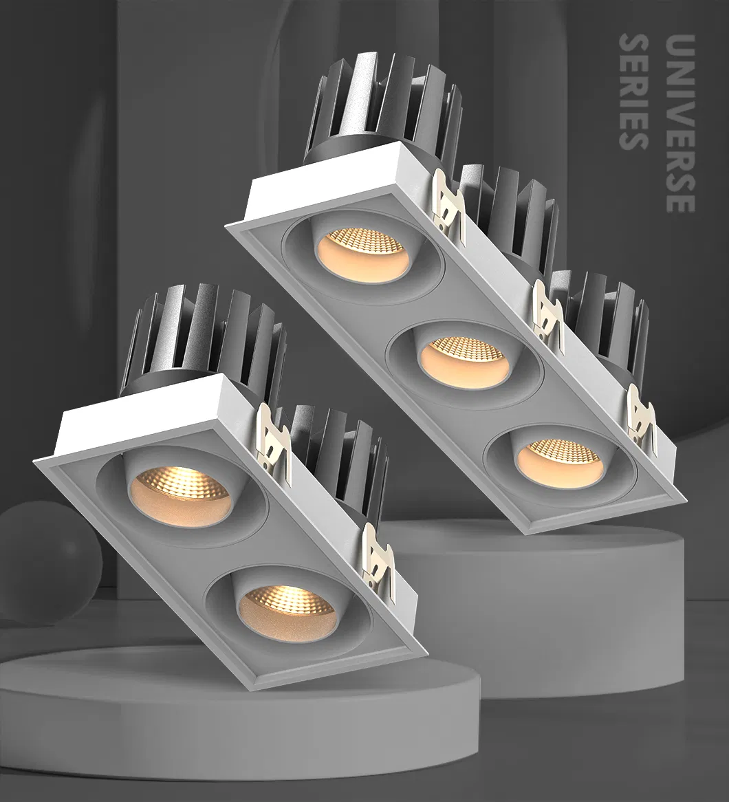 75-77mm ضوء LED مدمج قابل للتعديل، حلقة لامعة بيضاء، قابل للتعتيم، تركيب سهل للديكور الداخلي الحديث