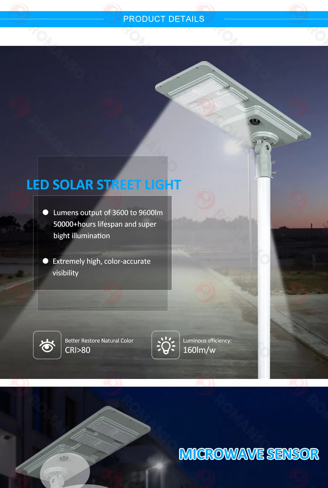 تفاصيل إضاءة شمسية LED