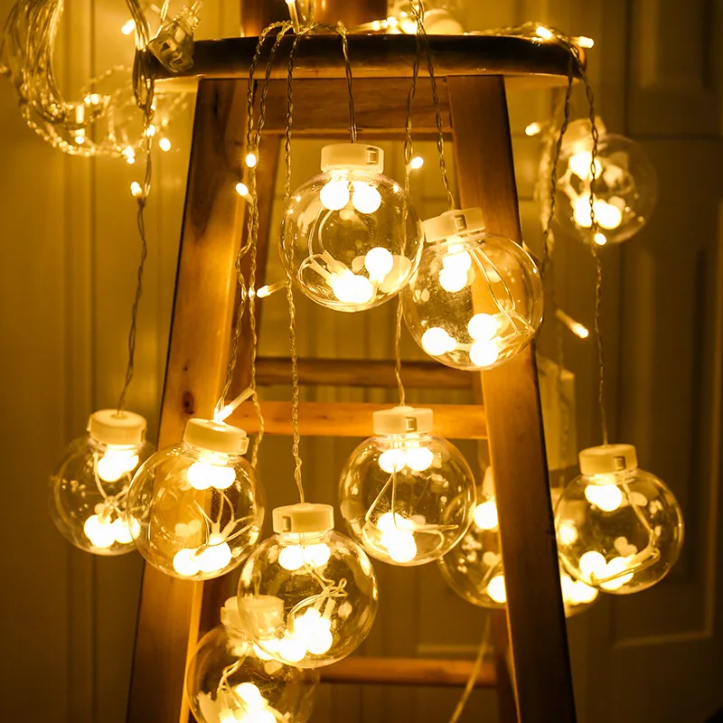 أضواء خيط عيد الميلاد الذكية الشخصية مع ستارة صور دافئة بيضاء 300LED 8 وضع