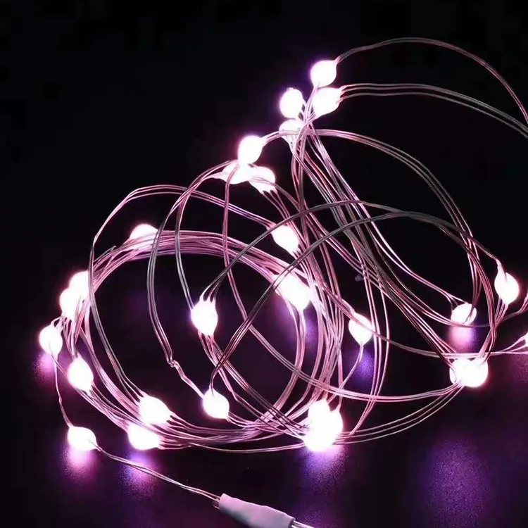 مصباح سلكي مزود ببطارية زر مصباح LED ملون لتزيين الأضواء