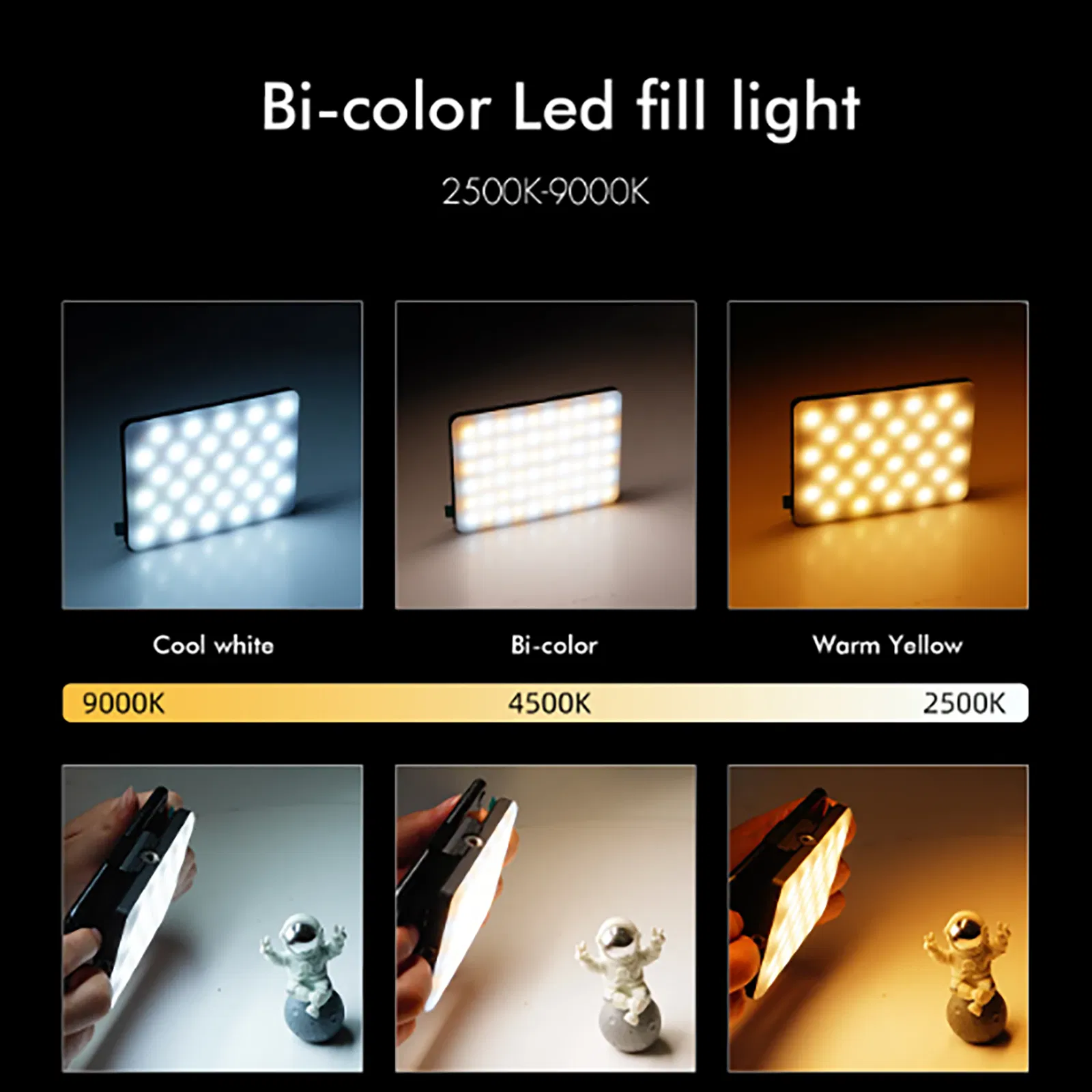 إضاءة LED محمولة لتصوير الفوتوغرافيا مجموعة إضاءة ملء الفيديو ضوء سيلفي صغير للهاتف للبث المباشر تيك توك صور يوتيوب