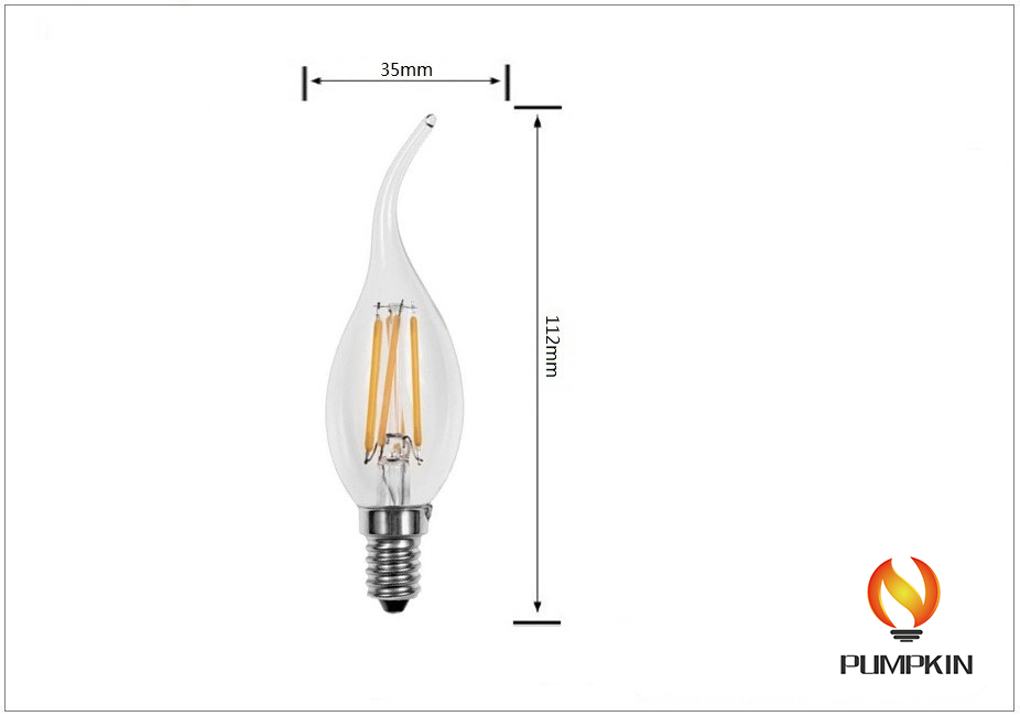 مصابيح شمعة LED بتأثير اللهب المتلألئ الزخرفية 4W E14