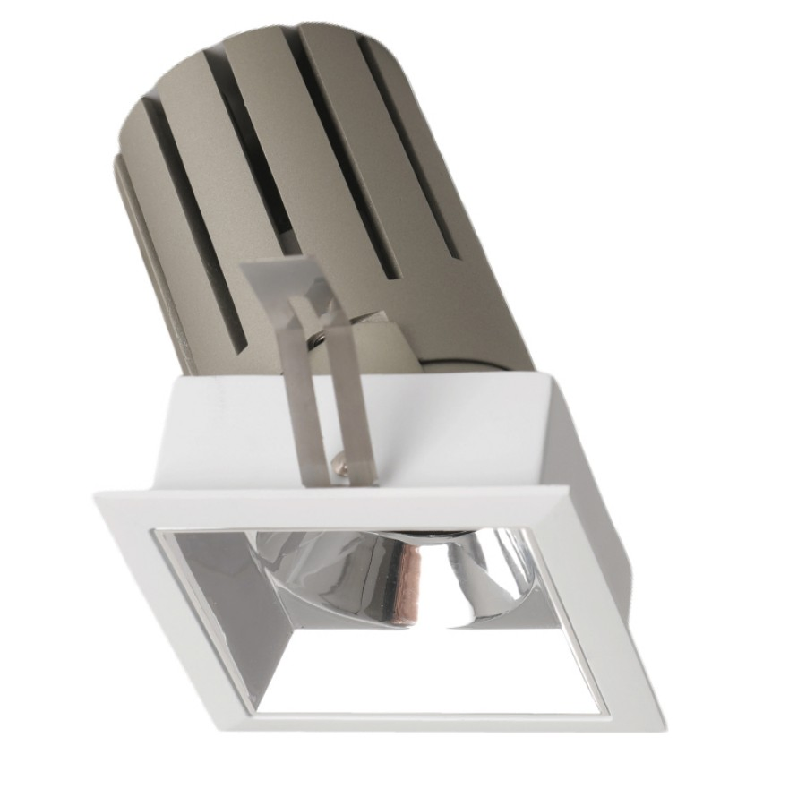 75-77mm ضوء LED مدمج قابل للتعديل، حلقة لامعة بيضاء، قابل للتعتيم، تركيب سهل للديكور الداخلي الحديث