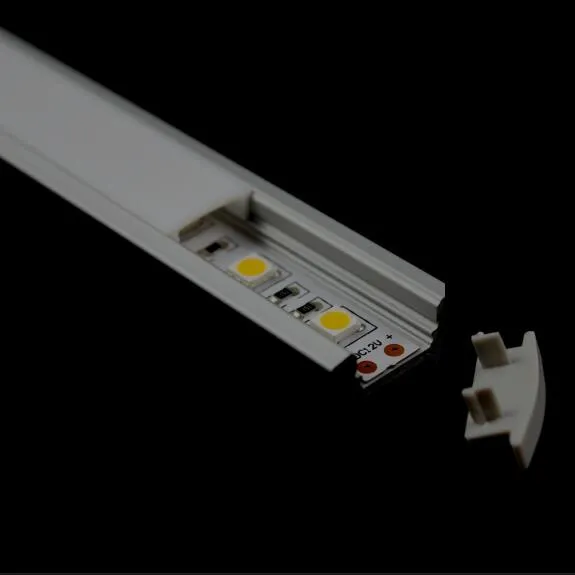 Alp003 غلاف PMMA/PC LED الألمنيوم المدمج لـ 3528SMD 120LED/M شريط LED المرن مع تركيب مدمج