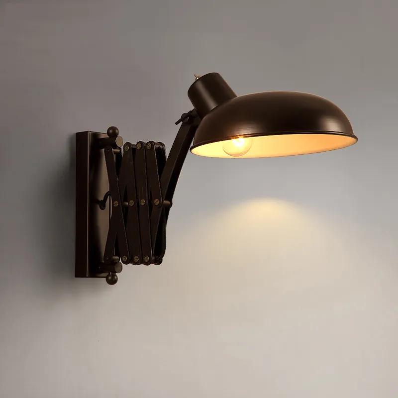 مصباح حائط قابل للسحب أمريكي طراز ريترو صناعي لمطبخ وغرفة معيشة مع ذراع متأرجح (WH-VR-60)