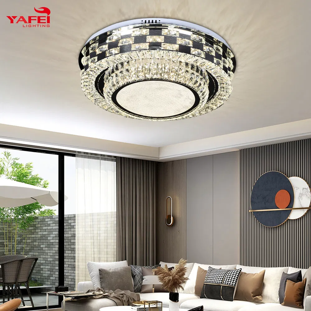 إضاءة زخرفية داخلية حديثة لغرفة المعيشة وغرفة الطعام ضوء سقف كريستالي LED