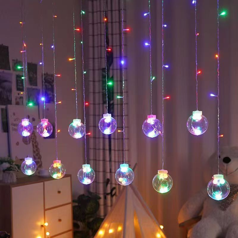 أضواء خيط عيد الميلاد الذكية الشخصية مع ستارة صور دافئة بيضاء 300LED 8 وضع