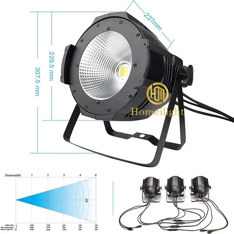 جودة عالية 2 في 1 IP20 ضوء LED 100W COB دافئ أبيض متين للتصوير