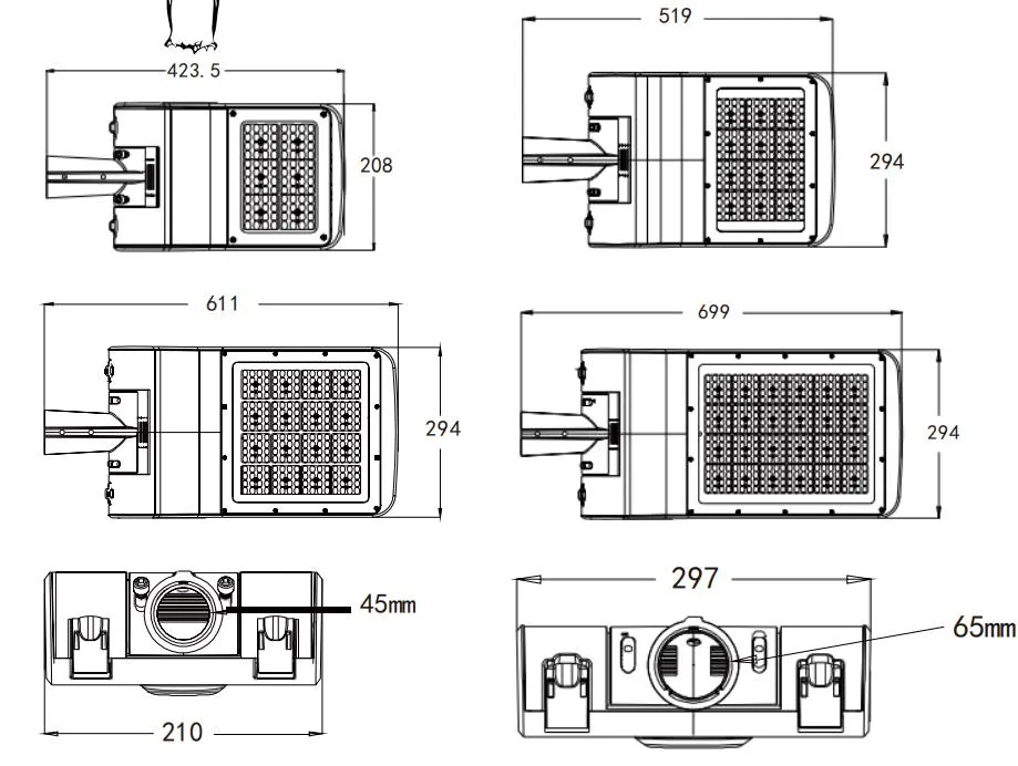 سعر المصنع 30W 50W 60W 80W 100W IP66 ضوء شارع LED مقاوم للماء مع مستشعر ضوء الصورة لمواقف السيارات والحدائق