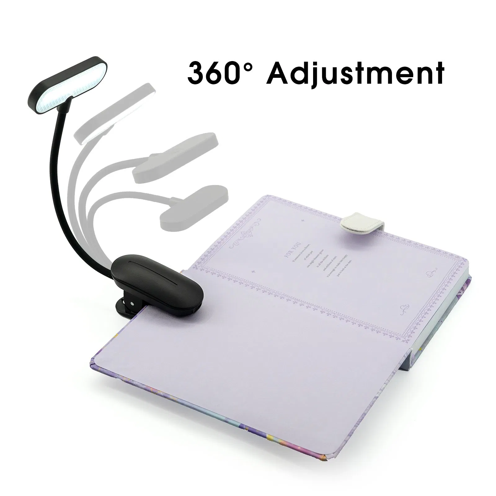مصباح قراءة كتاب LED قابل للتثبيت مع شحن USB