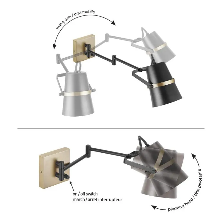 Jlw-G021 صناعي 1-Light مصباح حائط ذراع متأرجح