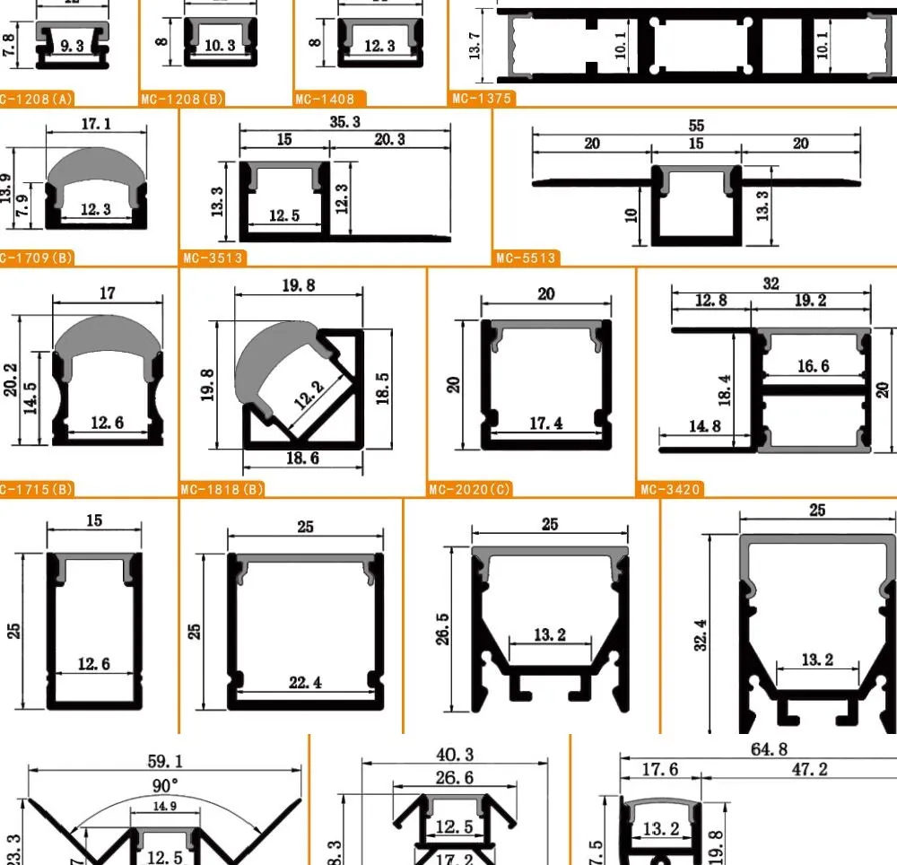 إعلان تزيين خزانة تركيب DIY سقف مدمج مثبت على السطح جدار أرضي شريط ألومنيوم رفيع DC24V DC12V ضوء شريط LED