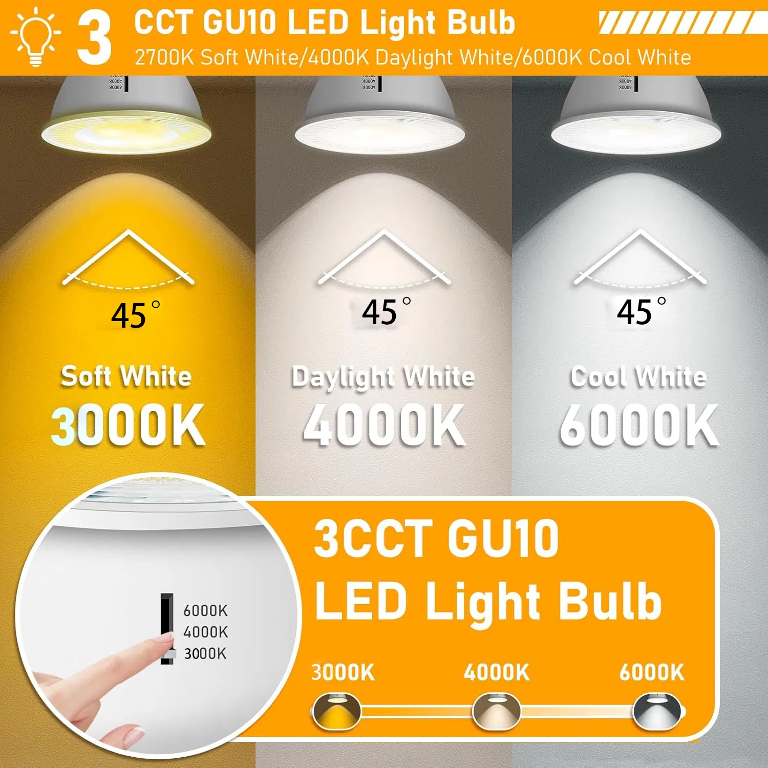 MR16 وحدة 5W 7W LED مع 3CCT للتثبيت المدمج وحدة LED