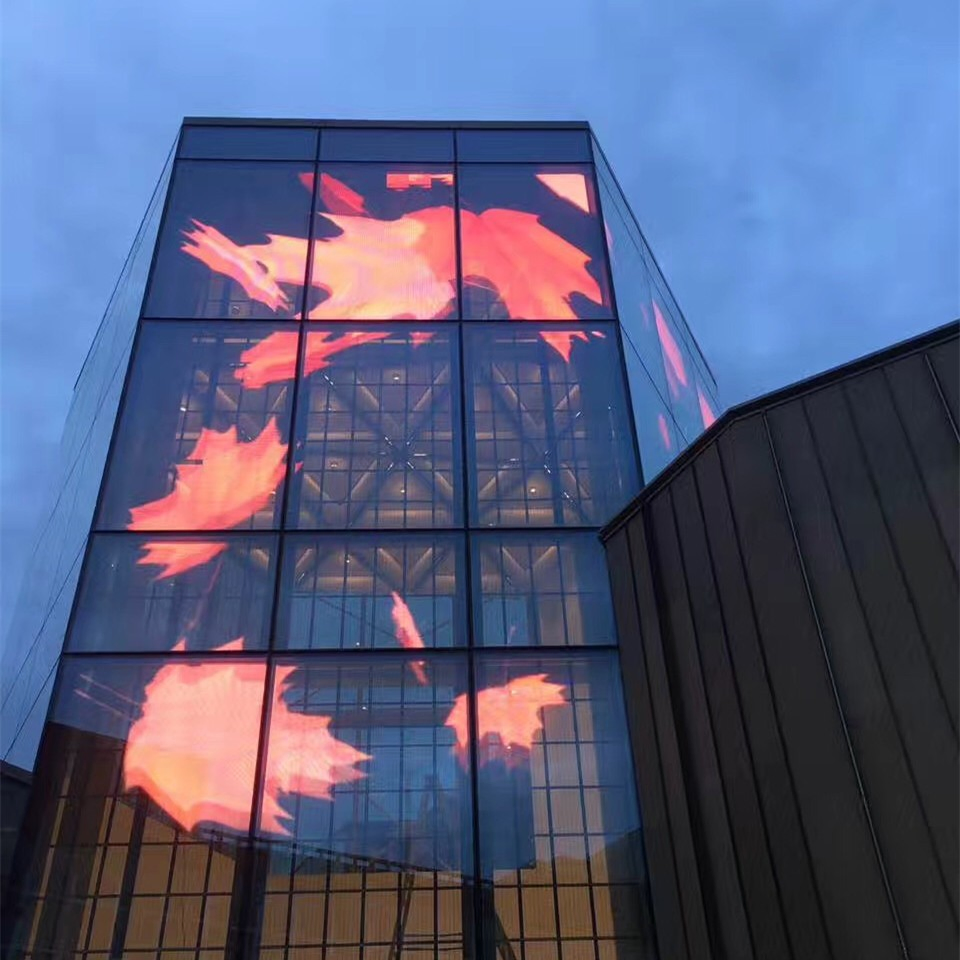 Customizable Outdoor P3.91-7.81mm Transparent Glass Display LED Wall