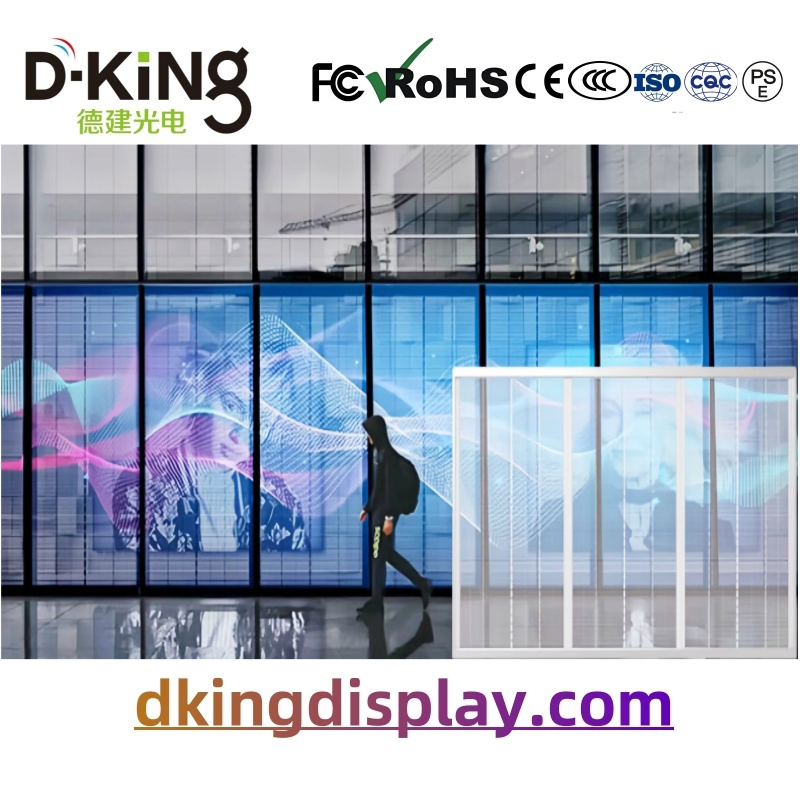 Outdoor P3.9*7.8 Transparent LED Screen Pixel Screen 500*1000mm Waterproof IP65 Glass Rental Video Wall