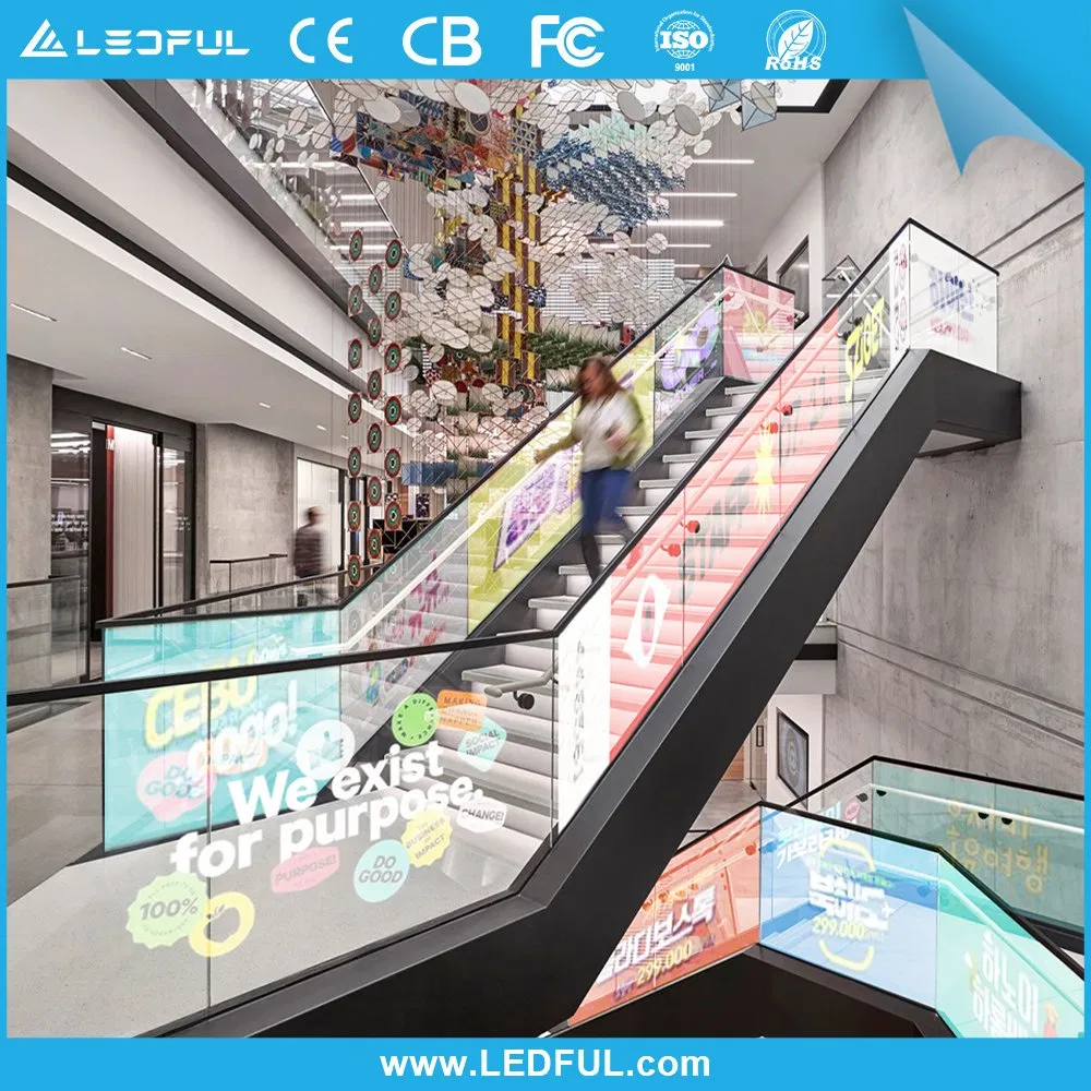 2020 New Technology Indoor Outdoor Transparent LED Film Screen PCB Board Flexible Soft Curved Curtain Transparent LED Screen