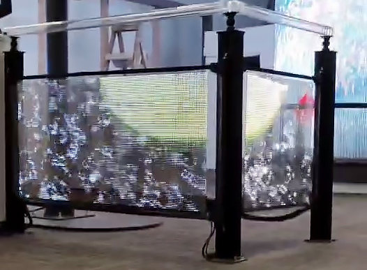 LED Transparent Flexible Film Screen Guardrail Screen High-Definition High Brightness Outdoor Energy-Saving Screen