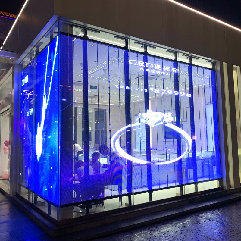 High Brightness Transparent LED Screen Display, Glass Window LED Transparente Video Wall