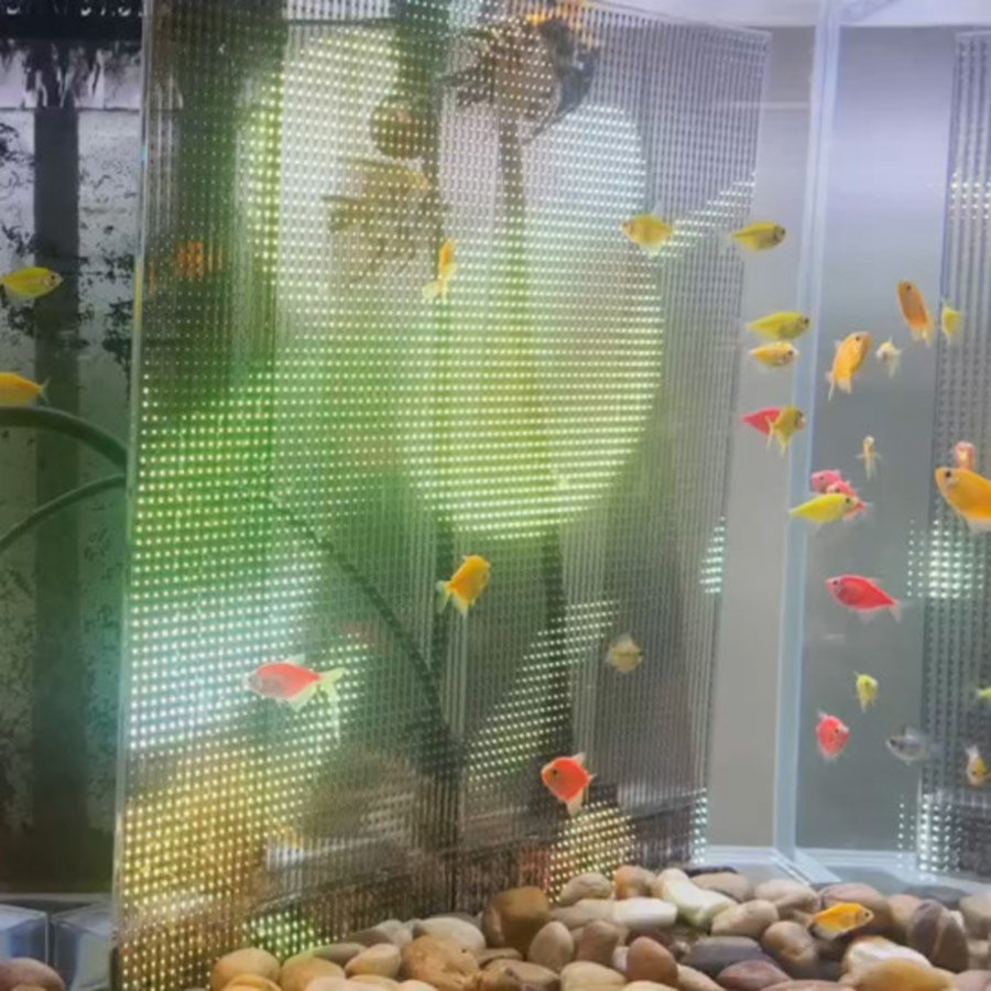 China Manufacturing LED Flexible Transparent Film Diving Screen for Video Display