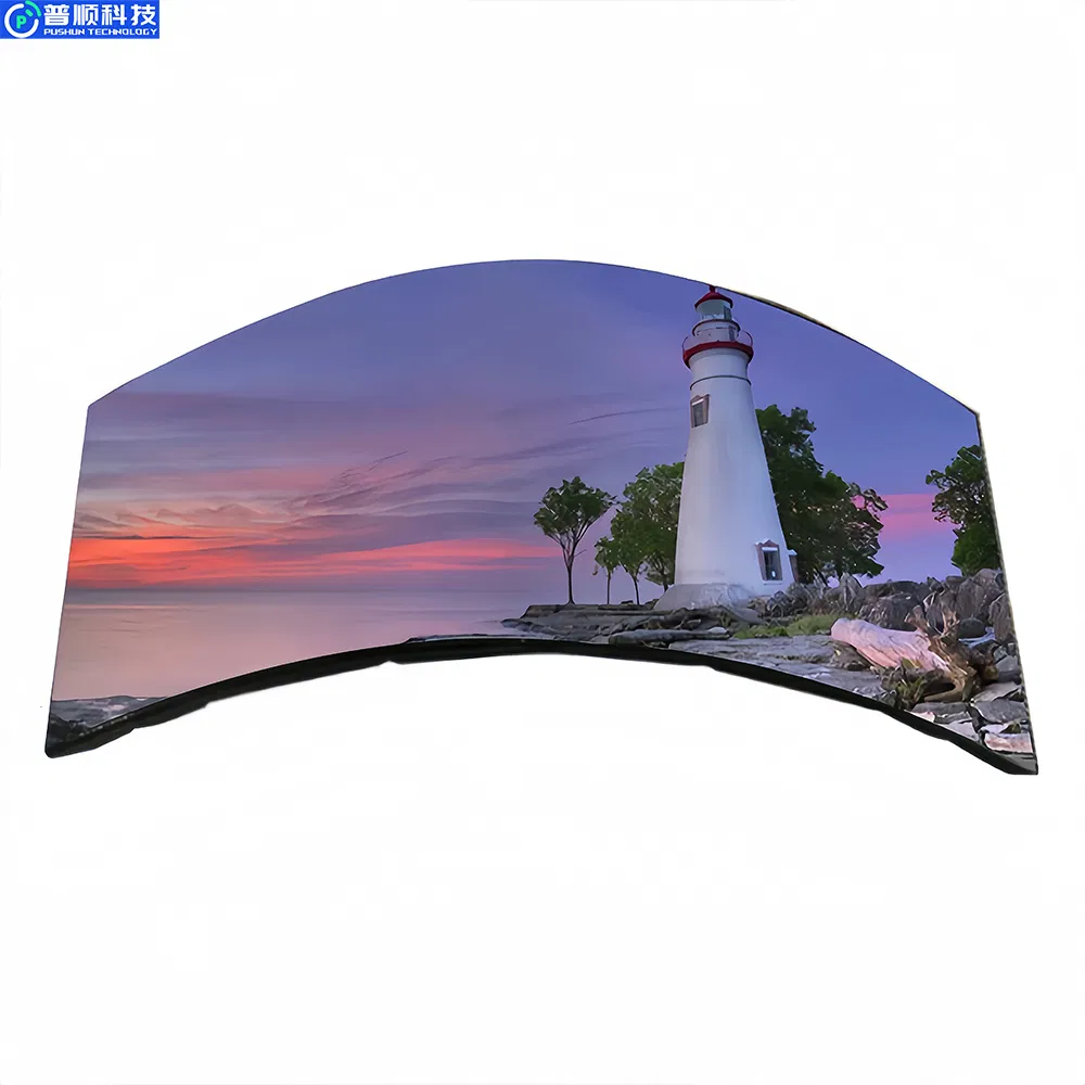 Pushunled High Refresh Indoor Curve Advertising P1.25 LED Video Wall Flexible LED Display Screen