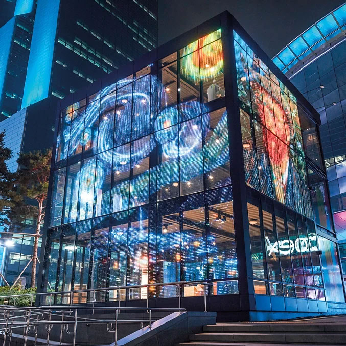 Factory Wholesale Window Glass Indoor LED Display Screen P7.81 P10.41 Transparent LED Wall