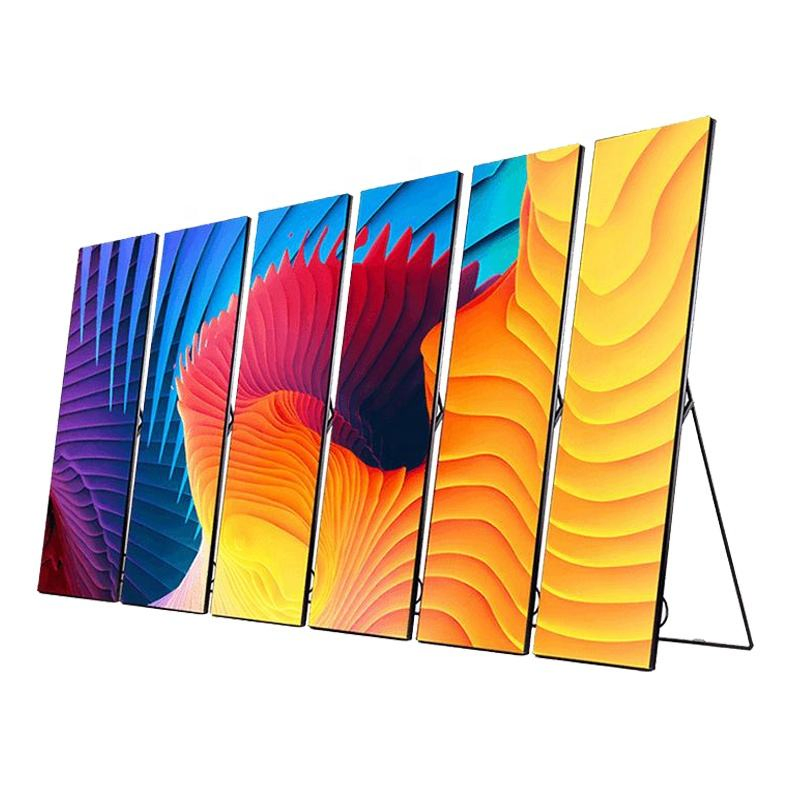 Portable P2 LED Foldable Digital Poster Screen Double-Sided Free Standing LED Poster Screen for Shopping Mall