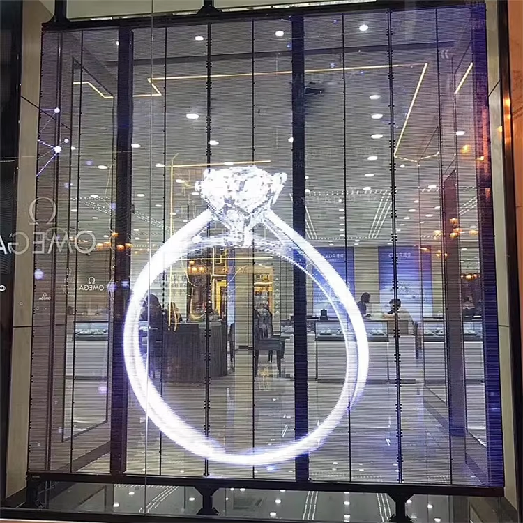 3D LED Flexible Transparent Film Display Screen P16p20p25p31.25p40 3D Transparent LED Video Wall for Glass Window Advertising