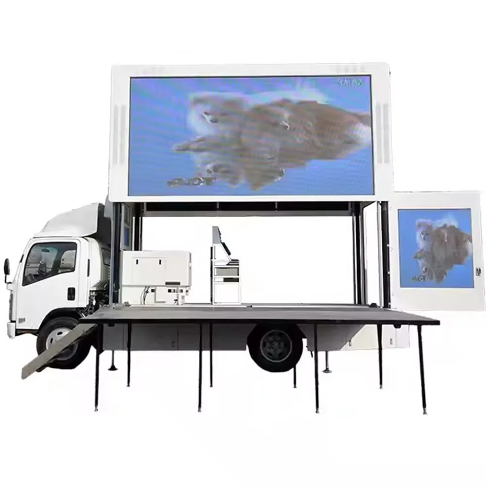 2025W Hw-Ql3815W Outdoor Advertising LED Mobile Truck in 3 Sides LED Display
