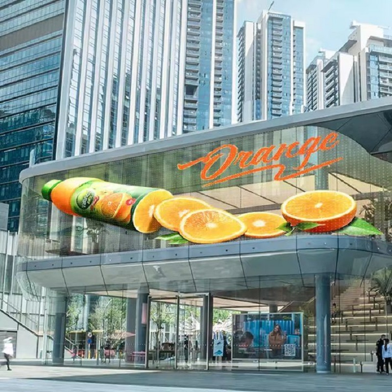 P6 P8 P10 High Brightness Transparent LED Screen Display, Glass Window LED Transparent Video Wall