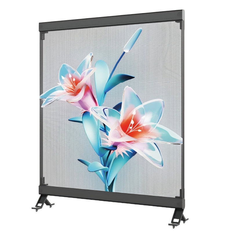 High Definition Window Advertising Holographic Flexible Adhesive Transparent LED Film Glass Video Wall