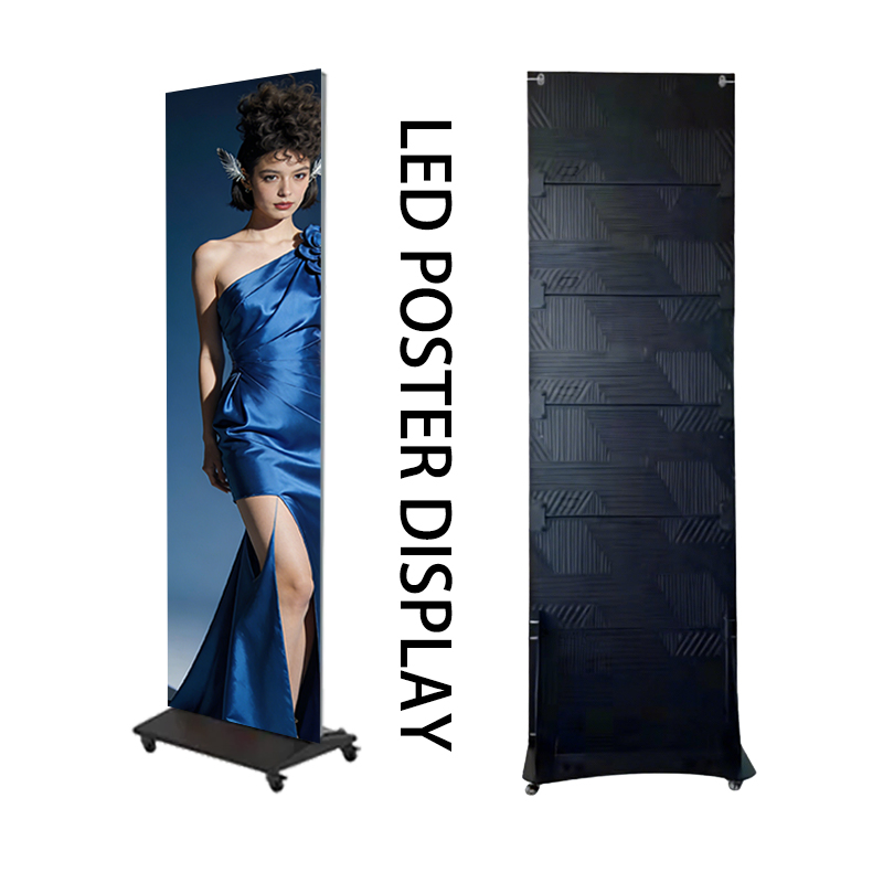 Portable LED Walls Displays Stands P1.87 Pixels Advertising Poster Digital LED Poster Display Screen