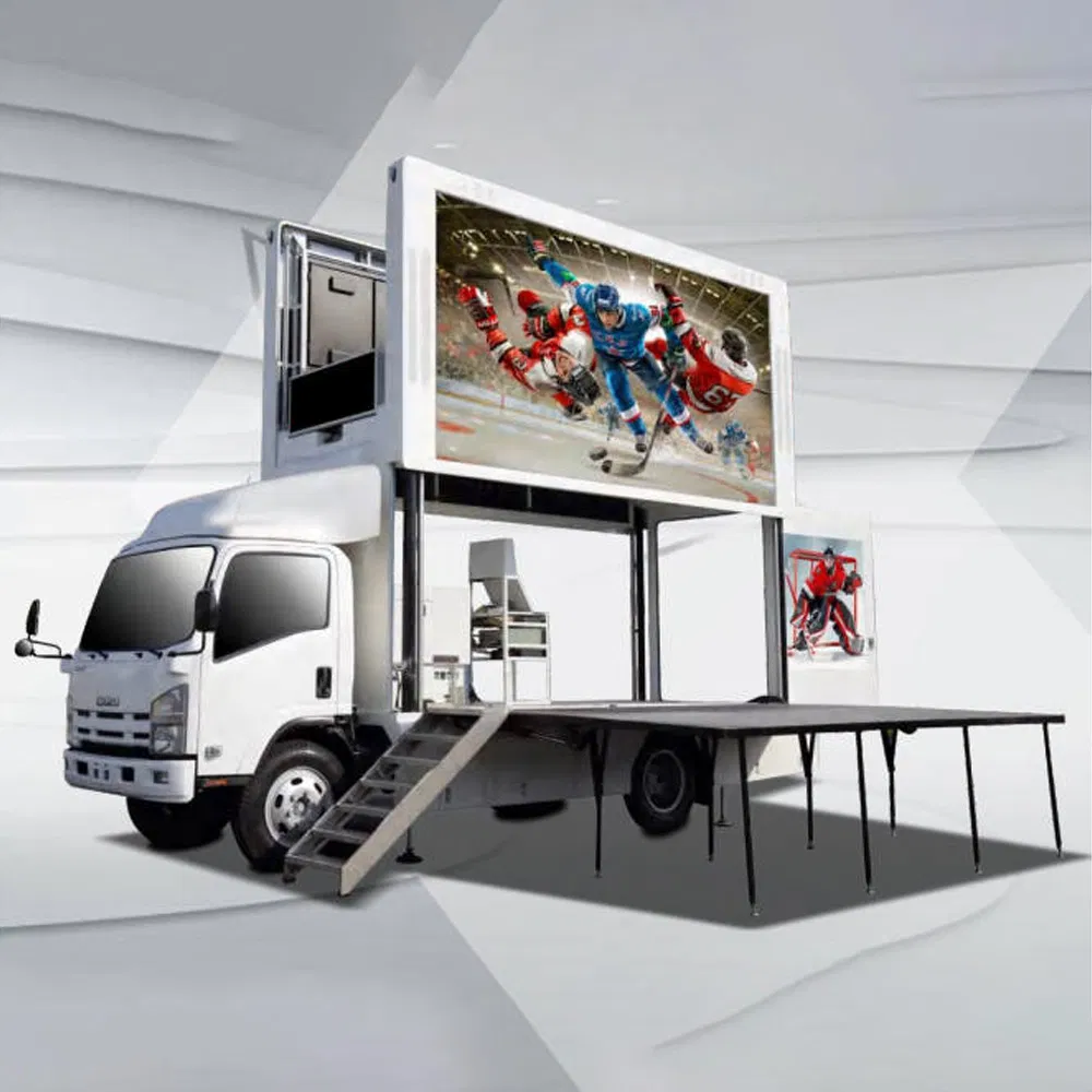 2025W Hw-Ql3815W Outdoor Advertising LED Mobile Truck in 3 Sides LED Display