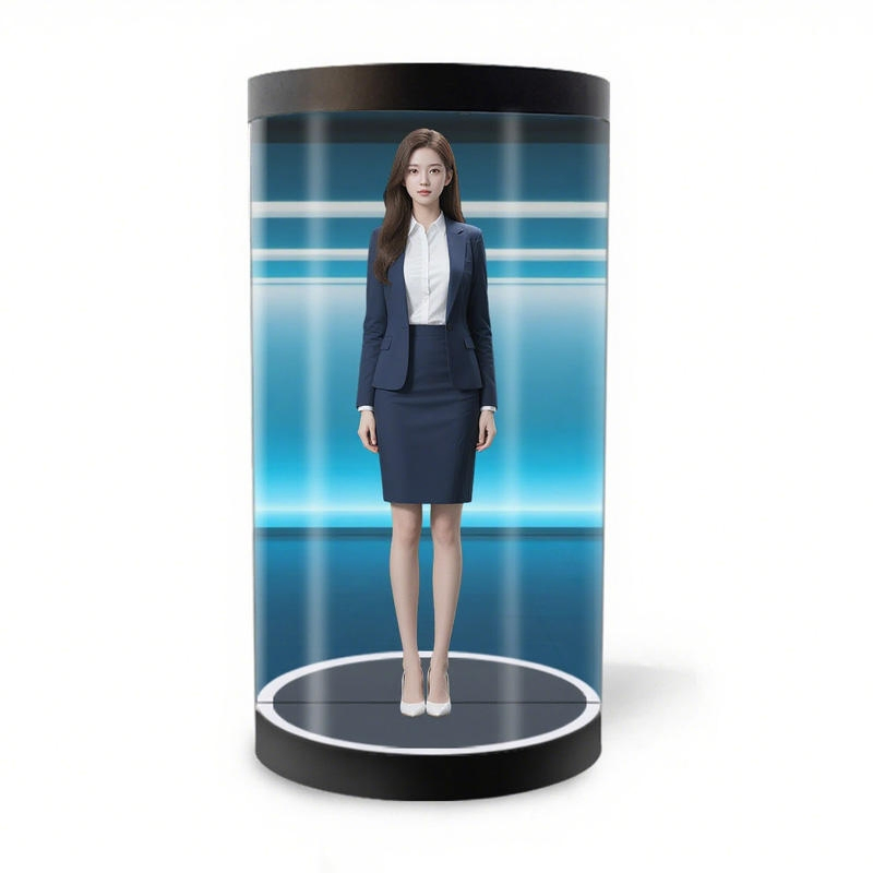 86 Inch LCD 3D Hologram Display Cylindrical Holotube with Ai Communication