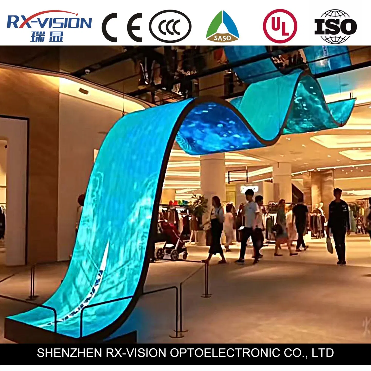 P1.56 Indoor LED Curved Soft Vertical Flexible Advertising Display Screen