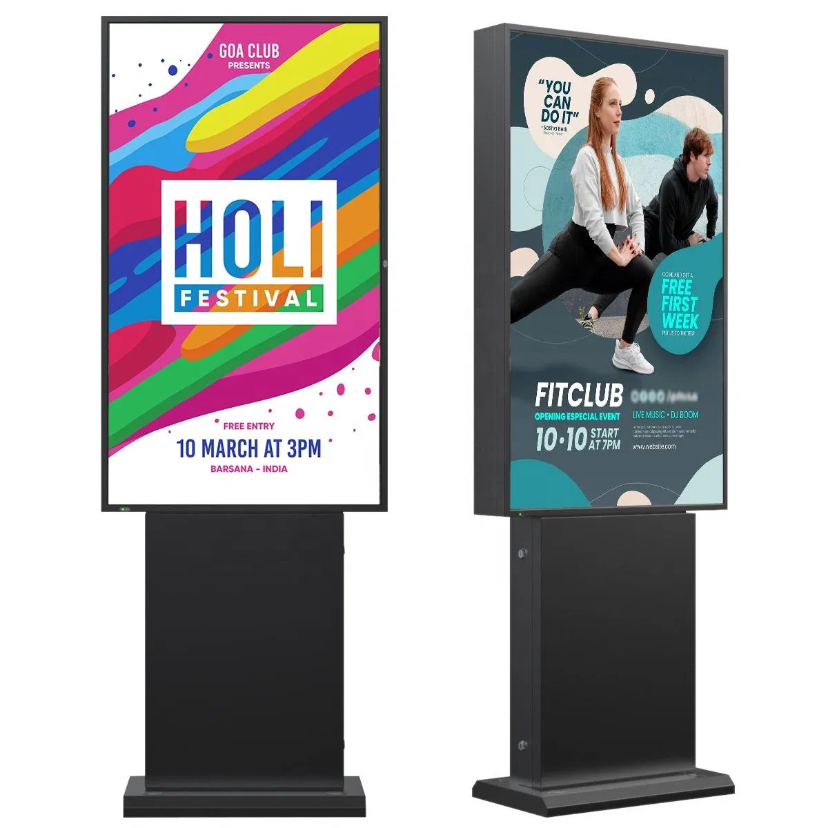 IP67 Outdoor Digital Signage and Displays 55inch LCD Miniled Waterproof Floor Stand
