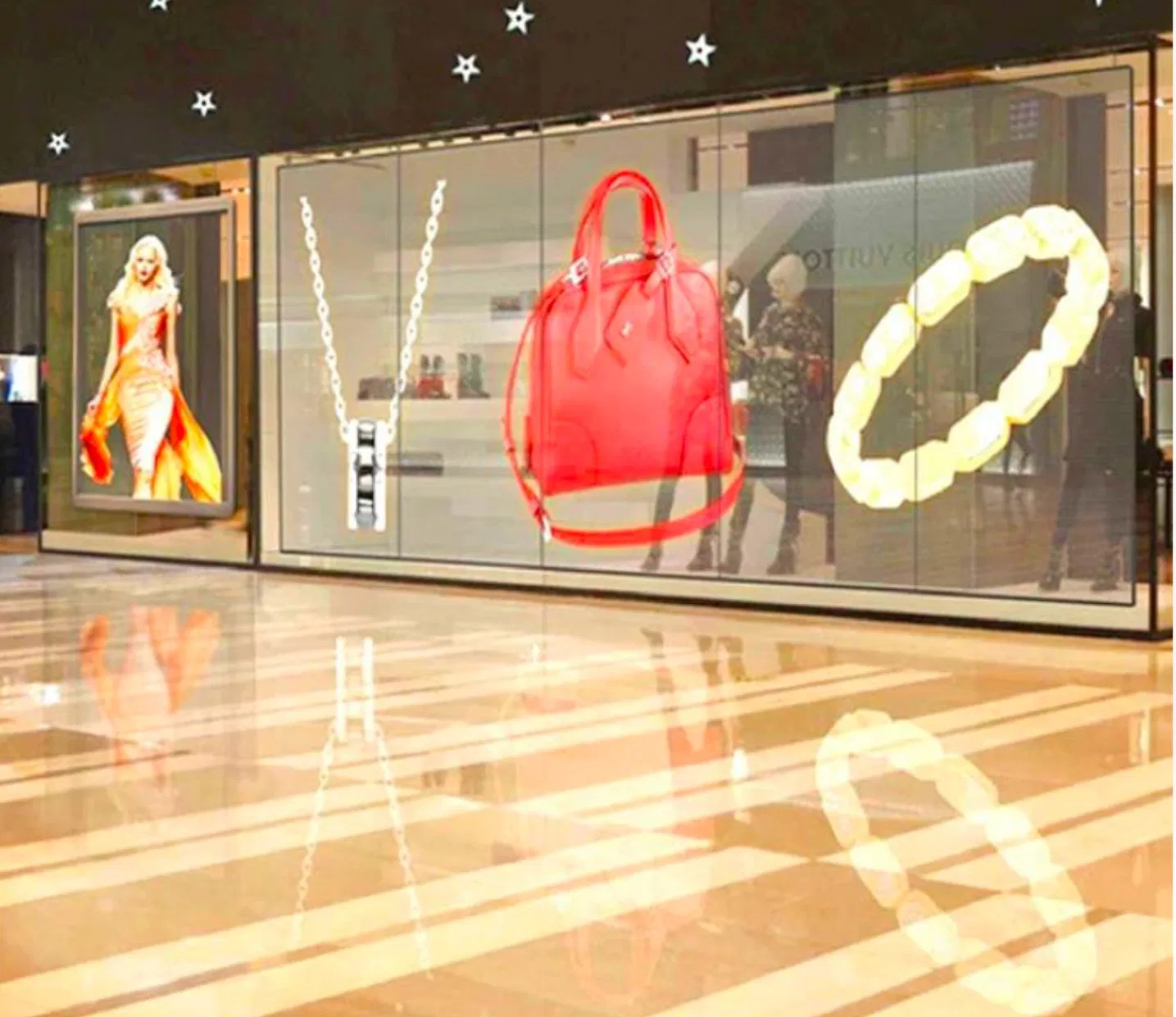 P7.81 Window Glass Transparent LED Indoor Outdoor Advertising Video Wall