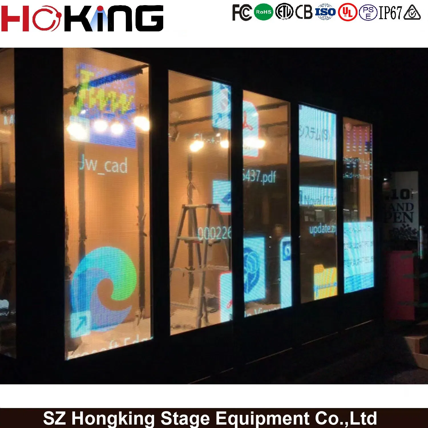 Ultra Thin LED Film Glass Screen Transparent High Quality Glass Indoor LED Video Wall