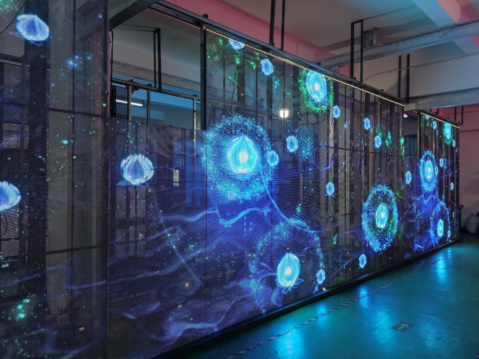 Shopping Mall Advertising Glass Window Transparent LED Display Screen P3.91-7.81transparent LED Video Wall