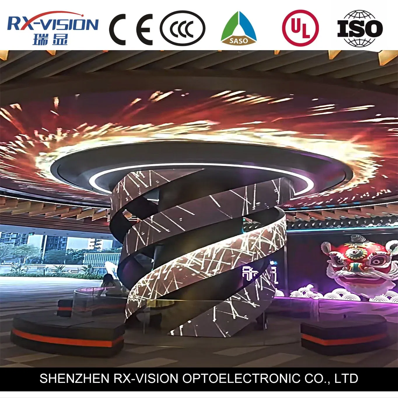 P1.56 Indoor LED Curved Soft Vertical Flexible Advertising Display Screen