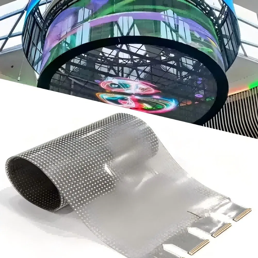 Indoor Outdoor Flexible Software Transparent Screen Film Glass LED Video Wall